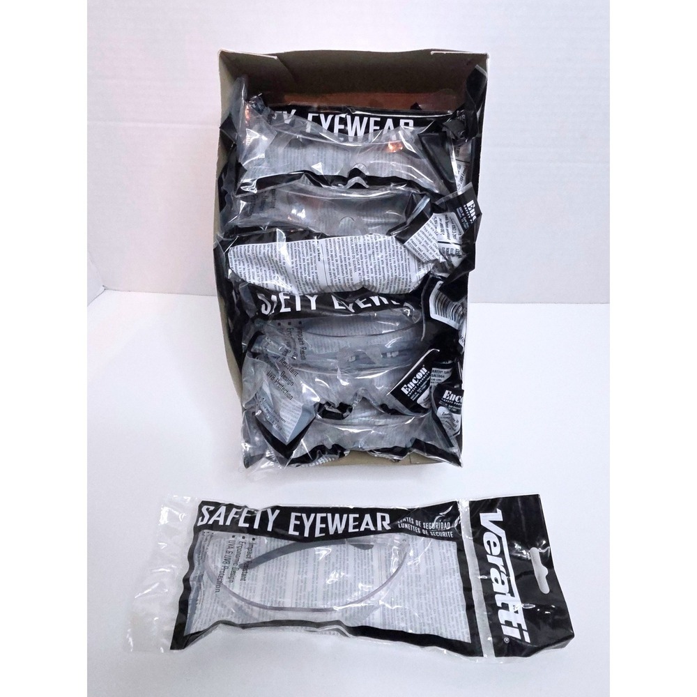 PACK OF 12 Encon Veratti Salvo Safety Glasses Clear Scratch Coat Lens ANSI Z87.1